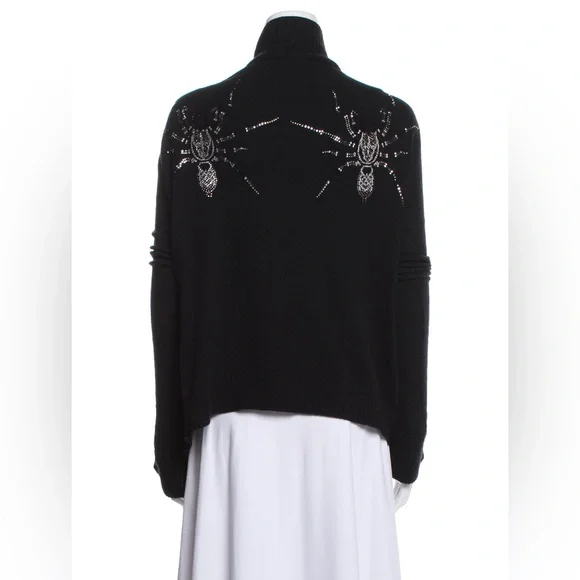♣️ THOMAD WYLDE CASHMERE SPIDER BEADED SWEATER ♠️ - Picture 1 of 3